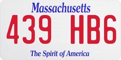 MA license plate 439HB6