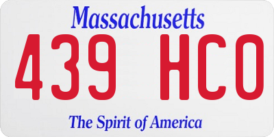 MA license plate 439HC0