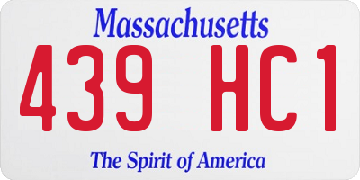 MA license plate 439HC1