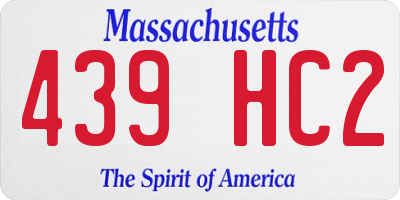 MA license plate 439HC2
