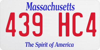 MA license plate 439HC4