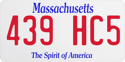 MA license plate 439HC5