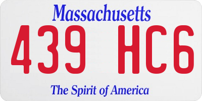 MA license plate 439HC6