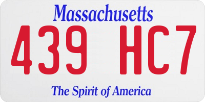 MA license plate 439HC7