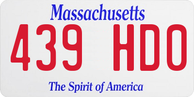 MA license plate 439HD0