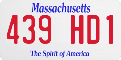 MA license plate 439HD1