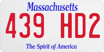 MA license plate 439HD2