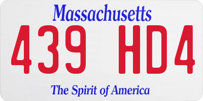 MA license plate 439HD4