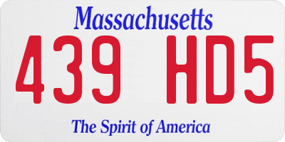 MA license plate 439HD5