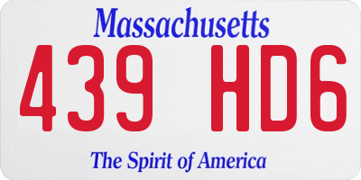MA license plate 439HD6