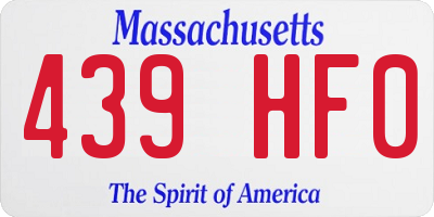 MA license plate 439HF0