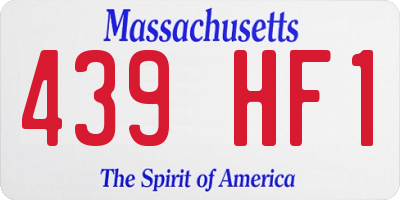 MA license plate 439HF1