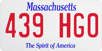 MA license plate 439HG0