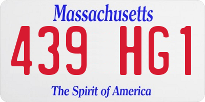 MA license plate 439HG1