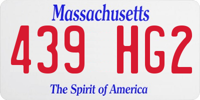 MA license plate 439HG2