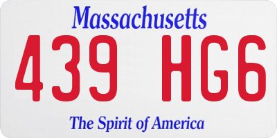 MA license plate 439HG6