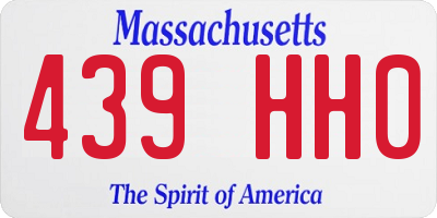 MA license plate 439HH0