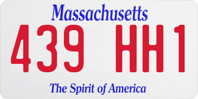 MA license plate 439HH1