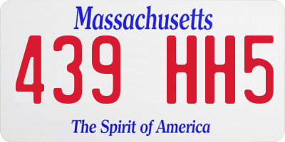 MA license plate 439HH5