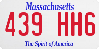 MA license plate 439HH6