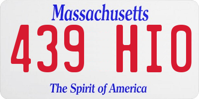 MA license plate 439HI0