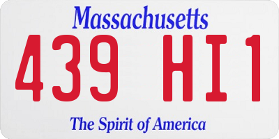 MA license plate 439HI1