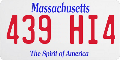 MA license plate 439HI4