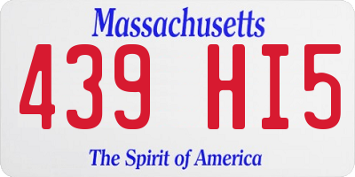 MA license plate 439HI5