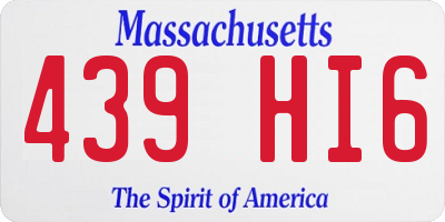 MA license plate 439HI6