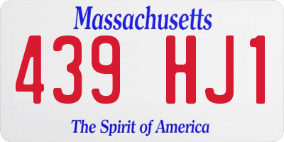 MA license plate 439HJ1