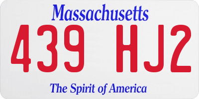 MA license plate 439HJ2