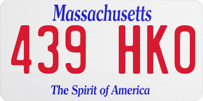 MA license plate 439HK0