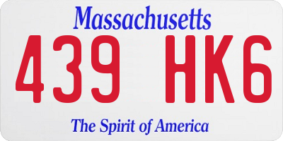 MA license plate 439HK6
