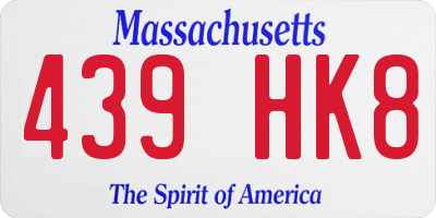 MA license plate 439HK8