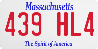 MA license plate 439HL4