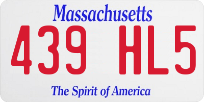MA license plate 439HL5