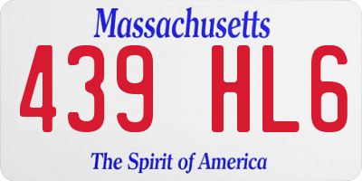 MA license plate 439HL6