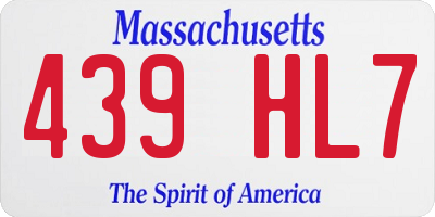 MA license plate 439HL7