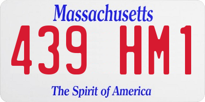 MA license plate 439HM1