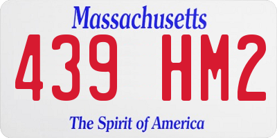 MA license plate 439HM2
