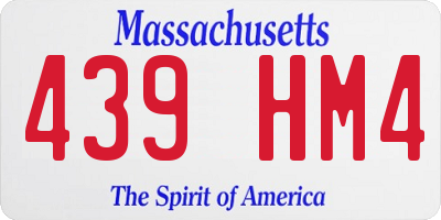 MA license plate 439HM4
