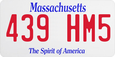MA license plate 439HM5