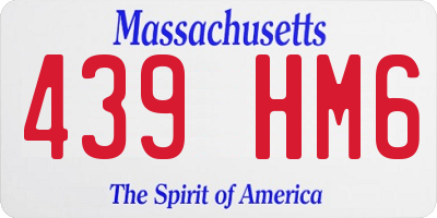 MA license plate 439HM6