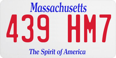 MA license plate 439HM7