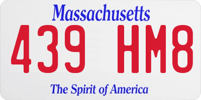 MA license plate 439HM8