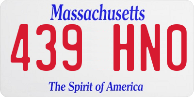 MA license plate 439HN0