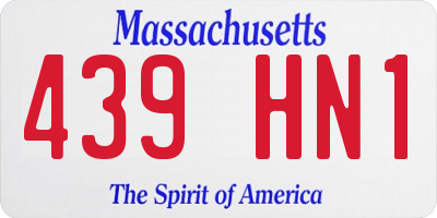 MA license plate 439HN1