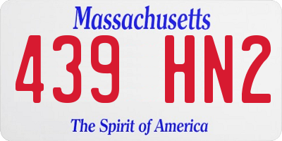 MA license plate 439HN2