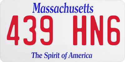 MA license plate 439HN6