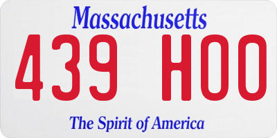 MA license plate 439HO0